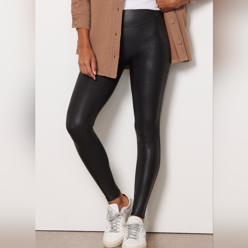 Spanx faux leather leggings, xs